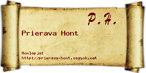 Prierava Hont névjegykártya